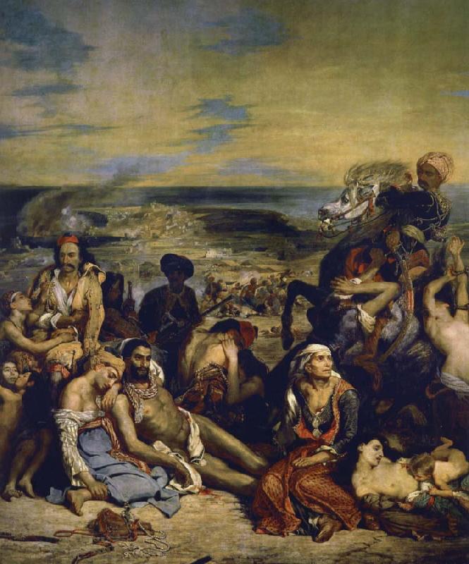 Eugene Delacroix blodbafet chios Norge oil painting art